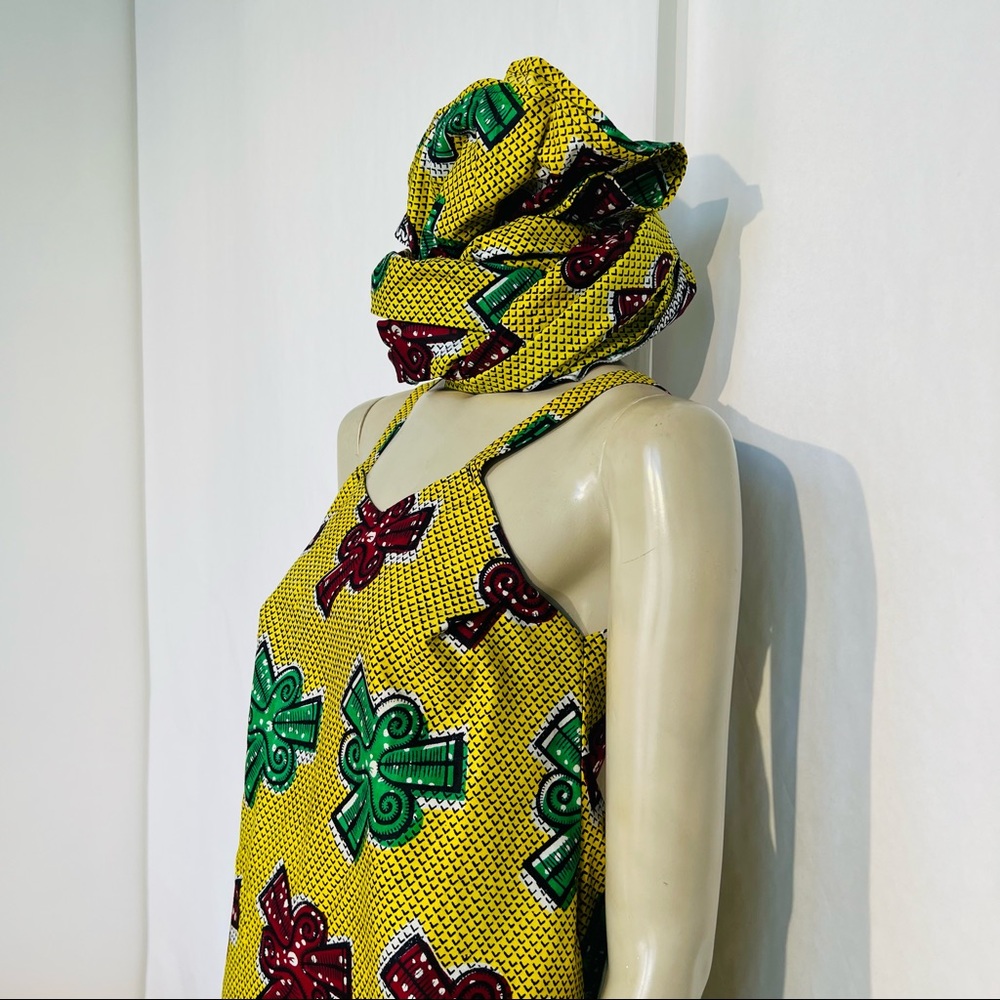West African Senegal Top,Skirt And HEAD-WRAP - Picture 6 of 13